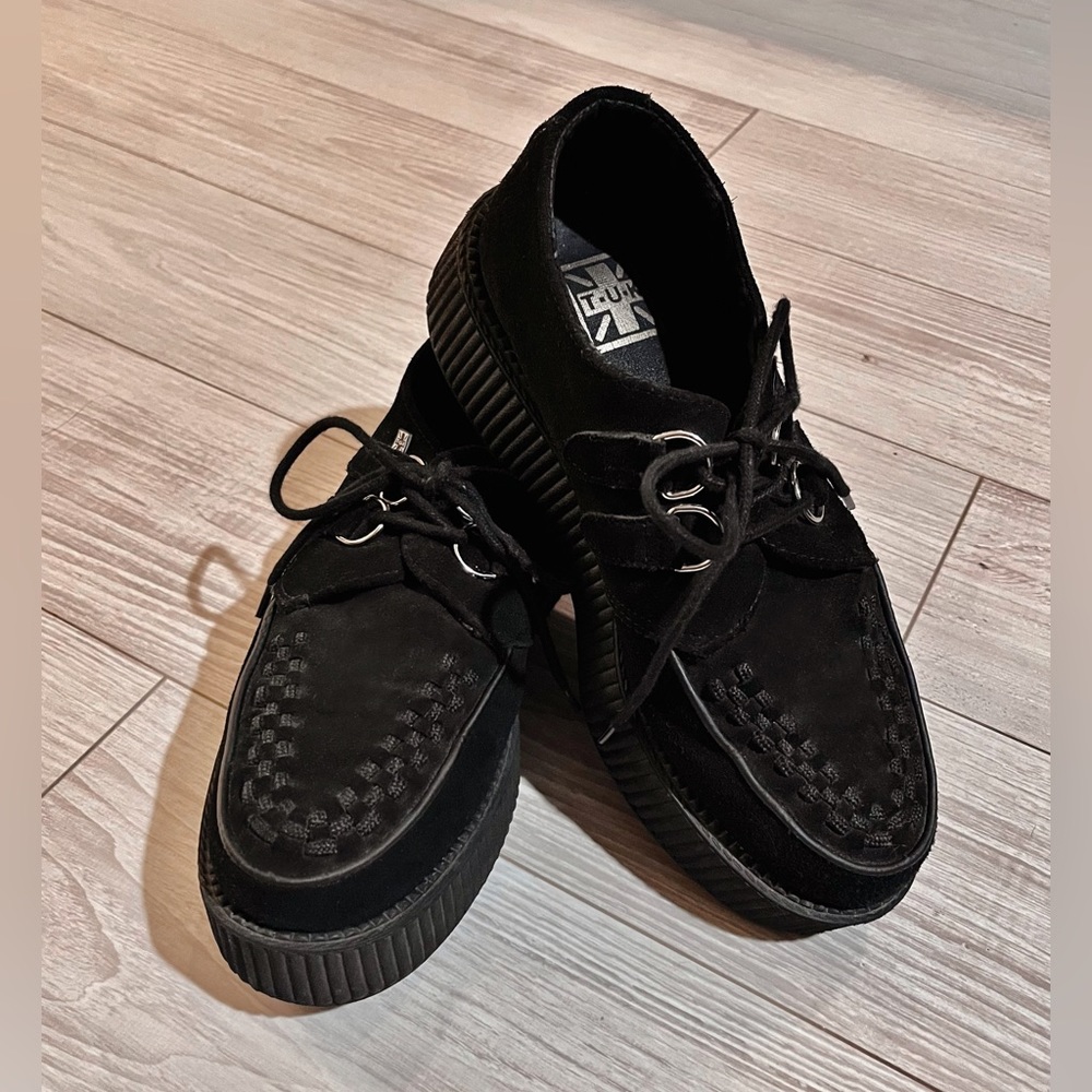 Black Suede Platform T.U.K. Creepers - Punk Goth Emo Men Or Women Shoes